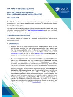 TAX PRACTITIONER REGULATION 2021 TAX PRACTITIONER …