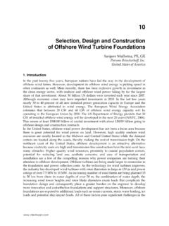 Selection, Design and Construction of Offshore Wind ...