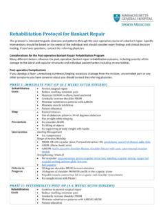 Rehabilitation Protocol for Bankart Repair