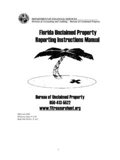 Florida Unclaimed Property Reporting Instructions Manual
