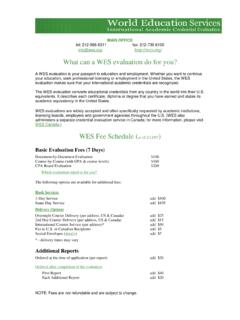 What can a WES evaluation do for you? - University of …