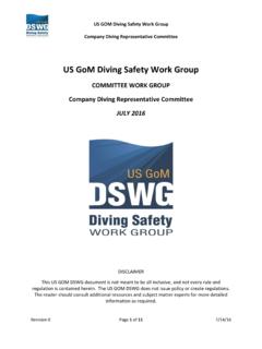 US GoM Diving Safety Work Group