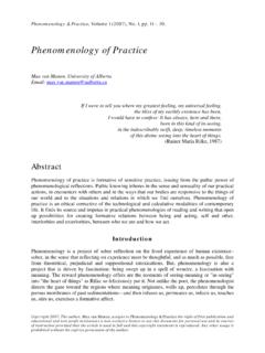 Phenomenology of Practice - maxvanmanen.com