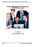 Project Management Effectiveness Self feedback report
