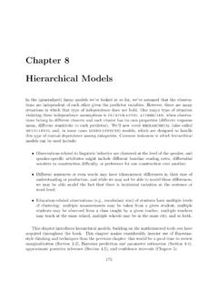 Chapter 8 Hierarchical Models - Division of Social …