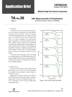 DSC Measurement of Polyethylene - Hitachi High-Tech