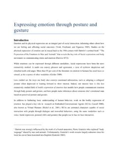 Expressing emotion through posture and gesture