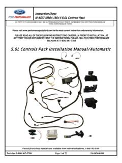 5.0L Co 5.0L CCooContnnttntrols Pack Installation Manual ...