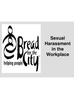 Harassment in the Workplace - Bread for the City