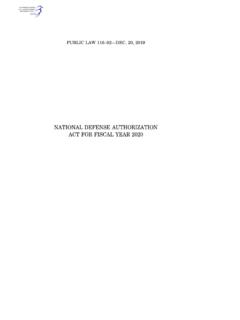 NATIONAL DEFENSE AUTHORIZATION ACT FOR FISCAL …