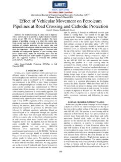 Effect of Vehicular Movement on Petroleum Pipelines at ...