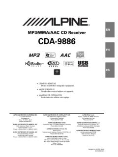 MP3/WMA/AAC CD Receiver CDA-9886 - alpine-usa.com