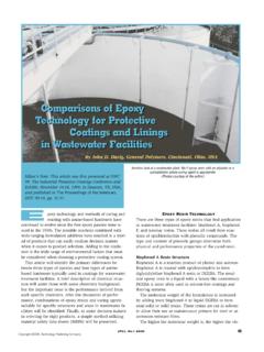 Comparisons of Epoxy Technology for Protective Coatings ...