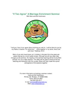 'If Two Agree' A Marriage Enrichment Seminar