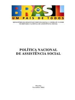 POL&#205;TICA NACIONAL DE ASSIST&#202;NCIA SOCIAL – PNAS