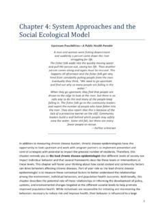 Chapter 4: System Approaches and the Social Ecological Model