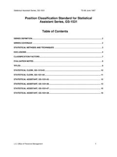 POSITION CLASSIFICATION STANDARD FOR STATISTICAL ASSISTANT ...
