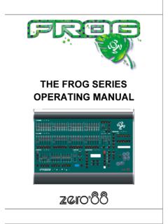 THE FROG SERIES OPERATING MANUAL - Schell …