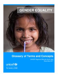 Gender equality: GLOSSARY OF TERMS AND CONCEPTS