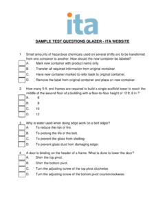 SAMPLE TEST QUESTIONS GLAZER - ITA WEBSITE