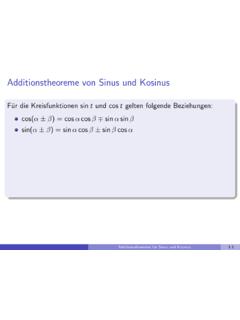 Additionstheoreme von Sinus und Kosinus - uni-stuttgart.de