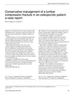 Conservative management of a lumbar compression fracture ...