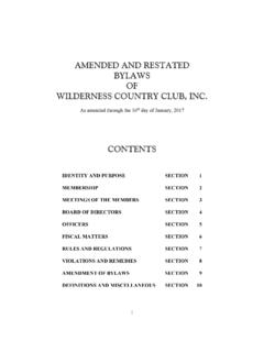 AMENDED AND RESTATED BYLAWS OF WILDERNESS …
