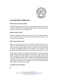 PLANTAR WARTS (VERRUCAS) - British Association of ...