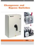 Changeover and Bypass Switche - Santon