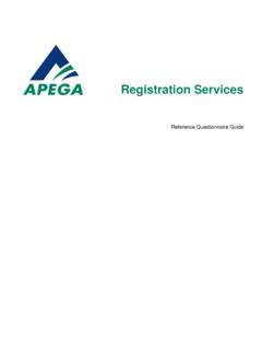 APEGA - Reference Questionnaire Guide