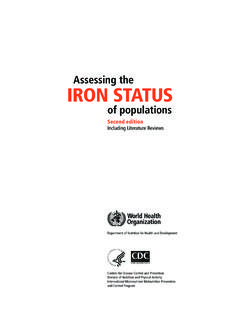 Assessing the Iron StatuS - WHO