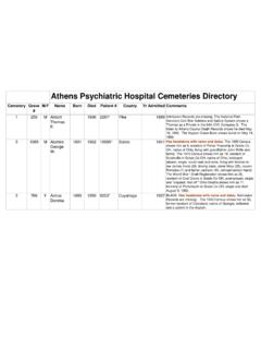 Athens Psychiatric Hospital Cemeteries Directory