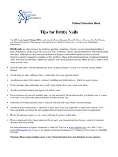 Tips for Brittle Nails - Sjogren's
