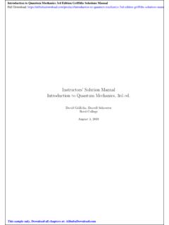 Instructors’ Solution Manual Introduction to Quantum ...