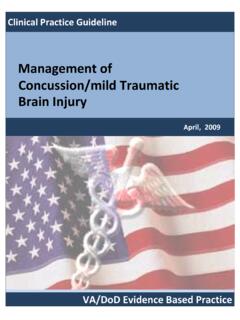Management of Concussion/mild Traumatic Brain Injury