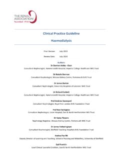 Clinical Practice Guideline Haemodialysis - Renal