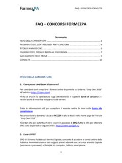 FAQ CONCORSI FORMEZPA
