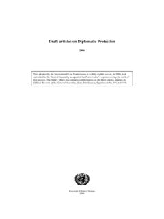 Draft articles on Diplomatic Protection (2006) - United Nations
