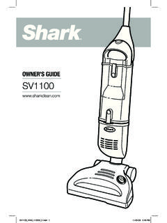 OWNER’S GUIDE SV1100 - SharkClean.com