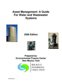 Asset Management: A Guide For Water and Wastewater Systems