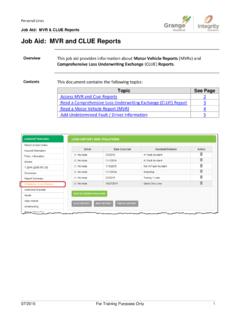 Job Aid: MVR and CLUE Reports - GrangeAgent - Login