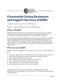Community Living Assistance and Support Services (CLASS)