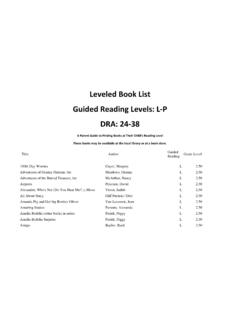Leveled Book List L to P - Olmsted Falls City Schools