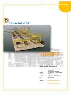 P.U. (B) 101 TARIFF - Penang Port, Malaysia
