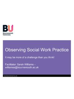 Observing Social Work Practice - PDW Teaching Partnership