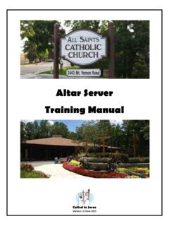 Altar Server Training Manual - All Saints Catholic Church