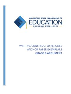 GRADE 8 ARGUMENT - Oklahoma State Department of …