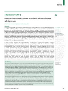 Series Adolescent Health 4 Interventions to reduce …