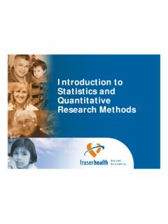 Introduction to Statistics and Quantitative Research …