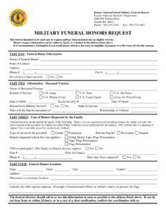 MILITARY FUNERAL HONORS REQUEST - Kansas …